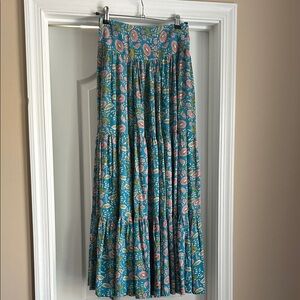 Natural Life Chic Floral Skirt in Blue and Pink Worn Once Small